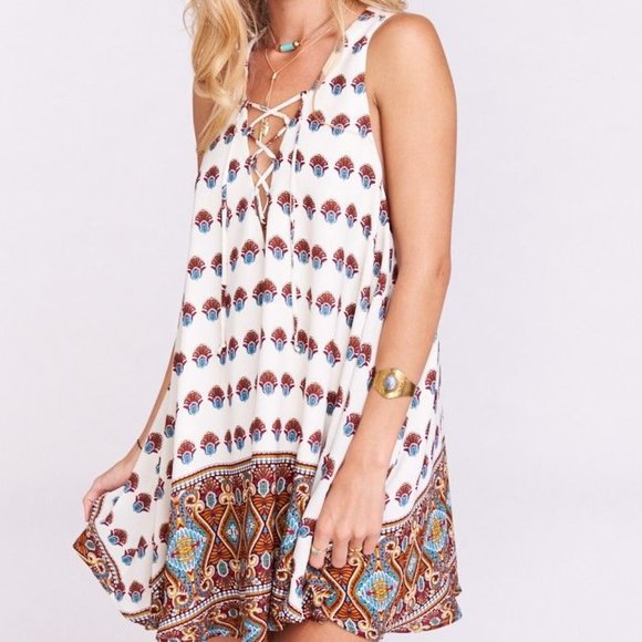 Show Me Your Mu Mu L Rancho Mirage lace Up The Victorian Dress NWT - Picture 5 of 8